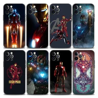 phone case for apple iphone 11 12 13 pro max 7 8 se xr xs max 5 5s 6 6s plus silicone case cover funda capa iron man marvel