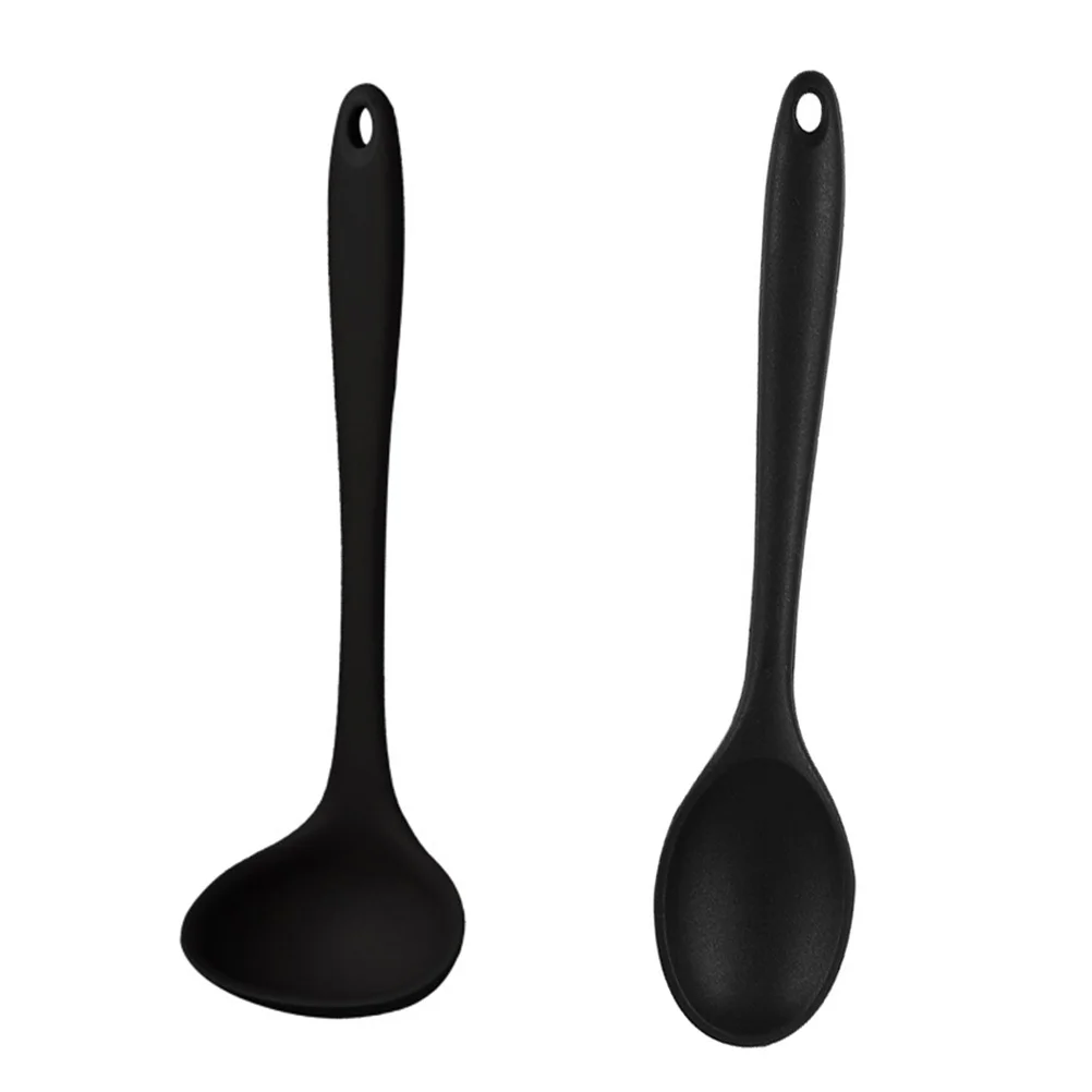 

2 Pcs Silicone Rice Spoons Practical Soup Ladle Meal Spoon Household Soup Spoon