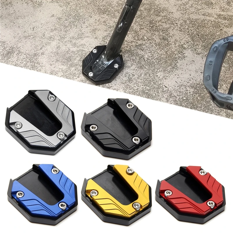 

Scootor Motorcycle Bike CNC Aluminum Alloy Parking Kickstand Pad Plate Base Bike Side Stand Grip Support Foot Pad Base
