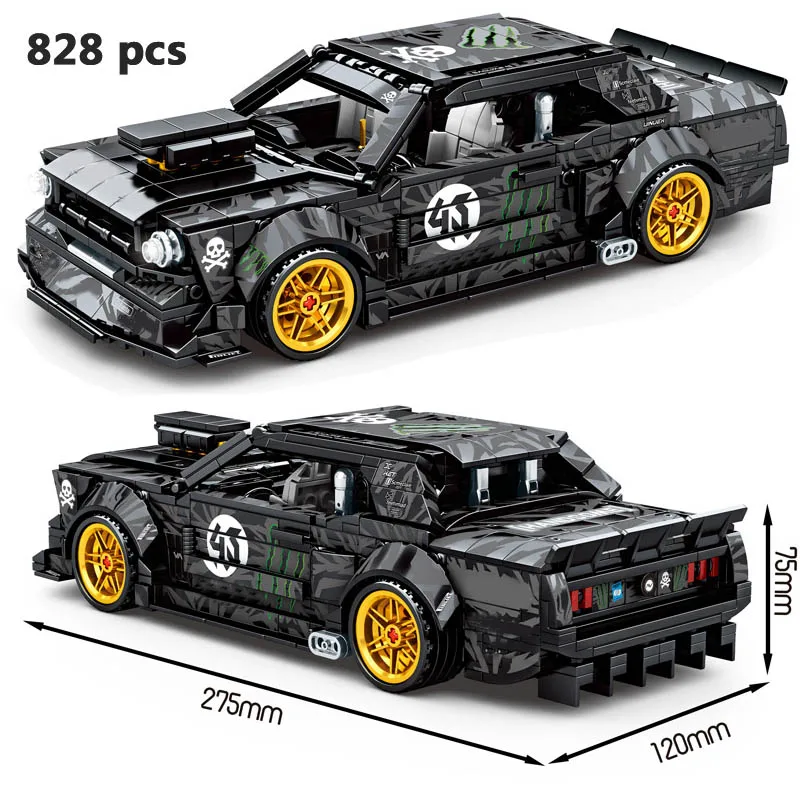 

2023 Classic Car Racing Speed Champions Racer Technique MOC Supercar Sets Old Models Building Blocks Brick Toys For Children