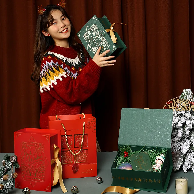 Подарочная коробка для рождественских подарков упаковки Новогодних каникул