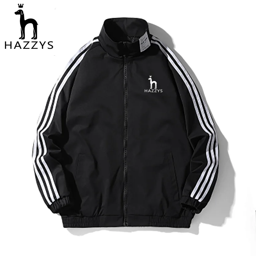 

HAZZYS Autumn Men's Windbreaker Jacket Fashion Casual Loose fitting Men's Large Size Clothing Sportswear Bomber Camping Jacket