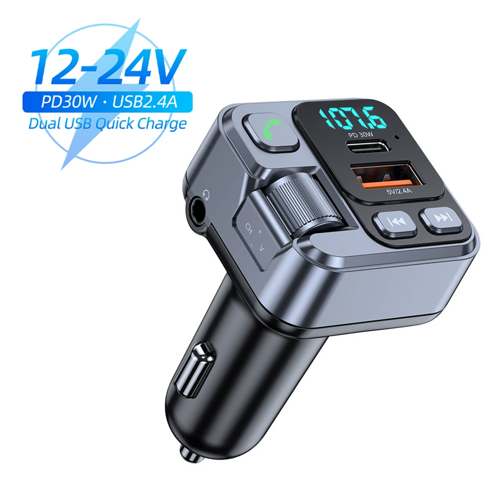 

Автомобильный приемник Bluetooth Usb U Disk Read Pd20W, быстрая зарядка, цифровой дисплей, автомобильный адаптер, Fm-передатчик для мобильных телефонов