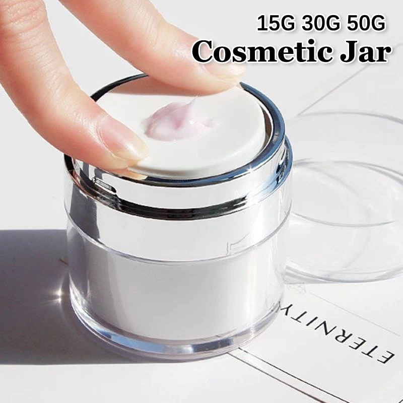 

15G 30G 50G Cosmetic Jar Acrylic Cream Refillable Cans Vacuum Bottle Press Style Cream Jar Vials Airless Cosmetic Container