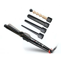 multifunction fast heating 5 in1 interchangeable ceramic hair styling crimper curling roll wand hair curler iron sets