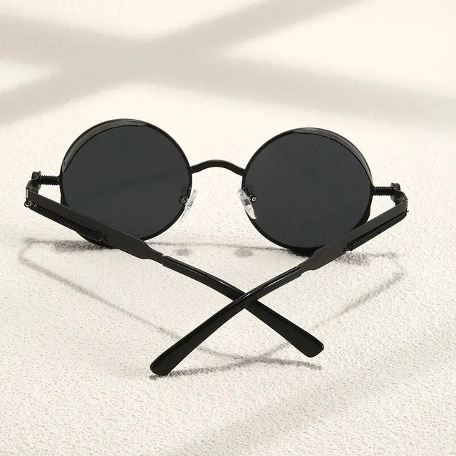 Metal Steam Punk Style Sun Glasses Steampunk Fashion Men Retro Round Sunglasses 5