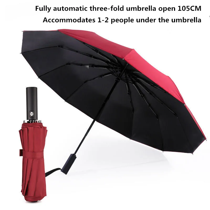 Windproof Double Layer Resistant Umbrella Fully Automatic Rain Men Women 10K Strong Luxury Business Male Large Umbrellas Parasol