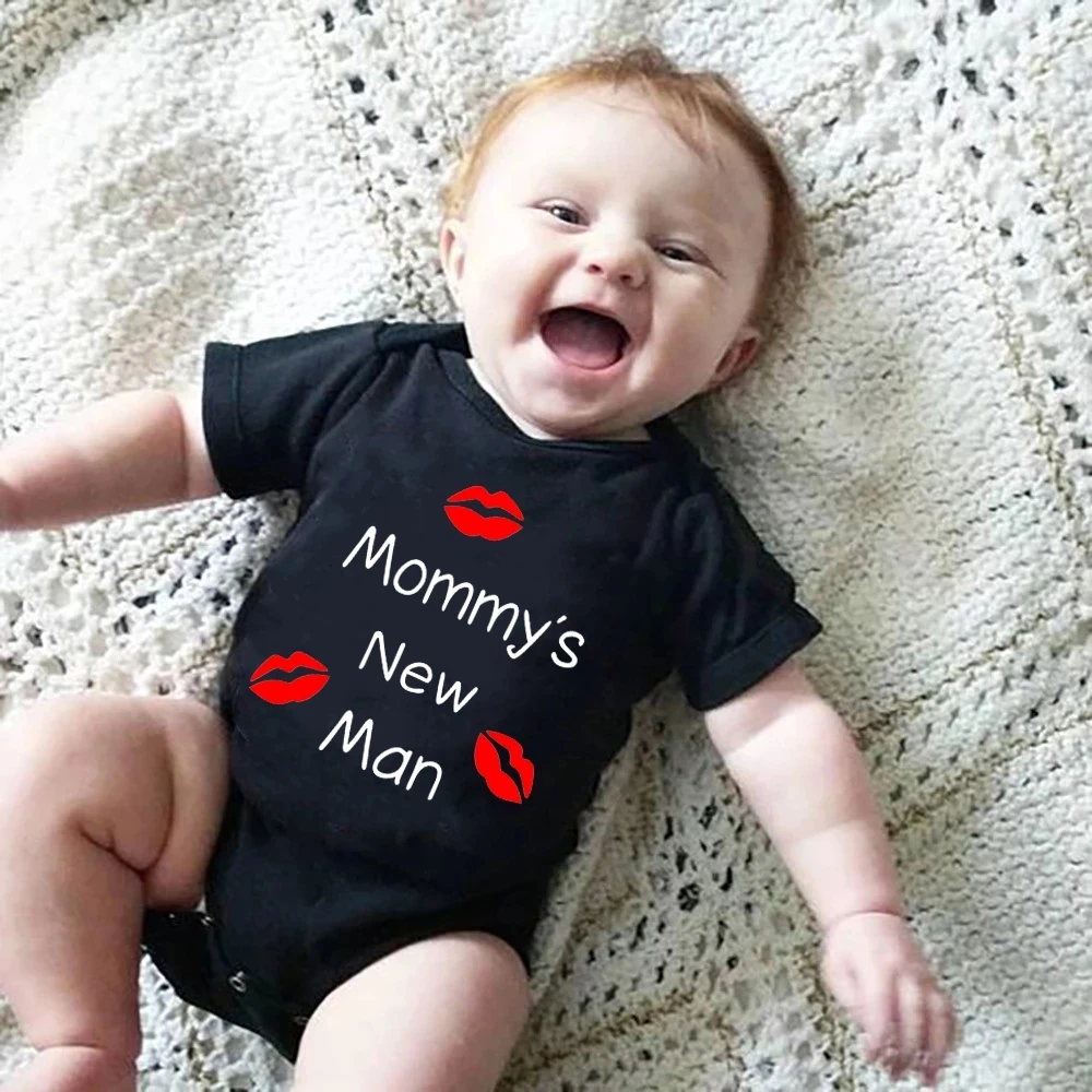 

Newborn Baby Clothes Short Sleeve Boys Clothing Funny Mommy's New Man Print Cotton Rompers Infant Ropa De Bebe Bodysuit Jumpsuit