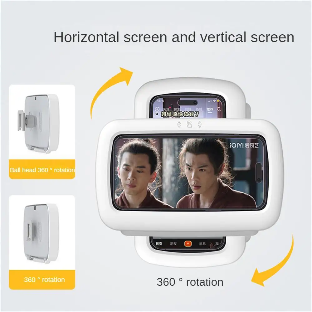 

Racks Waterproof Mobile Phone Box Bracket 360 Rotatable Wall Hanging Bathroom Mobile Phone Storage Organization Home Accessories