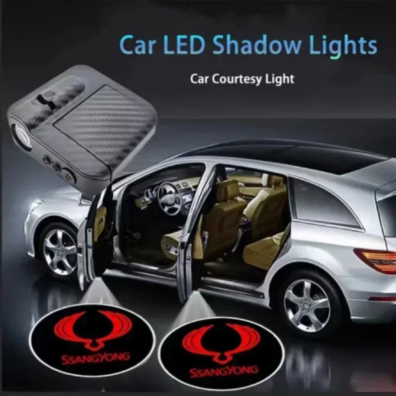 Светодиодный светильник с эмблемой автомобиля проектор Luces для Ssangyong Rexton Musso Tivoli