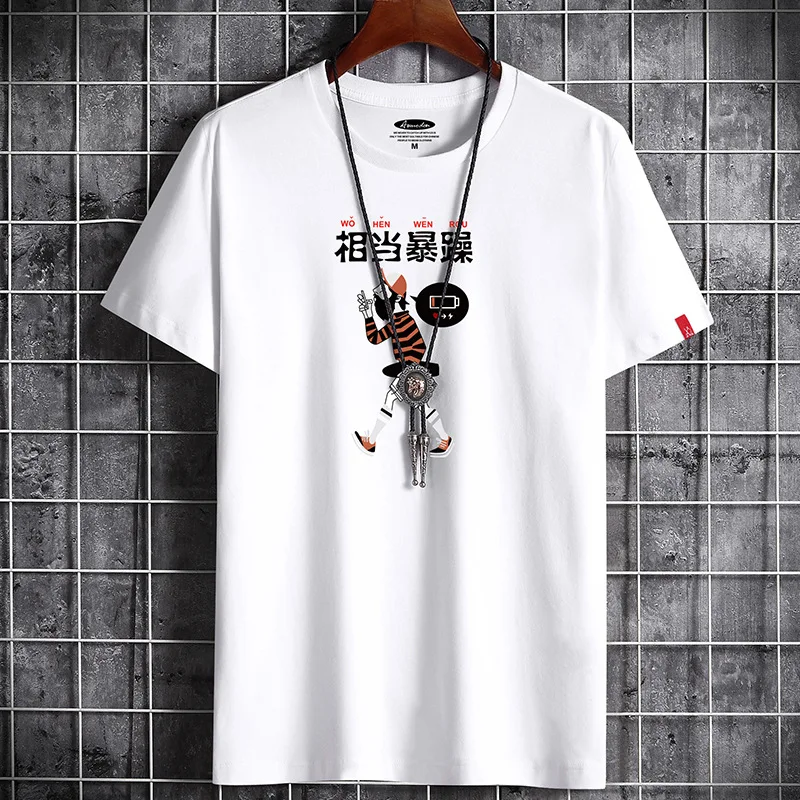 

New T Shirt for Men Summer 2021 Anime Harajuku Graphic Oversized Goth Punk Manga Vintage Hip Hop Couples Matching Men Clothing