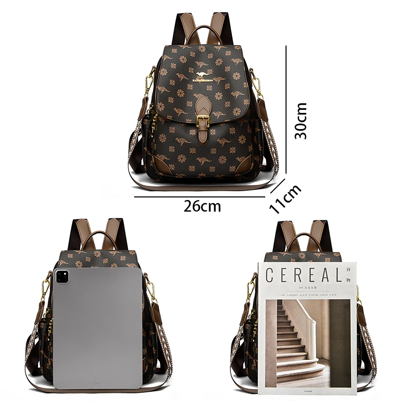 Модный женский рюкзак с принтом высококачественная мягкая кожа модная сумка на