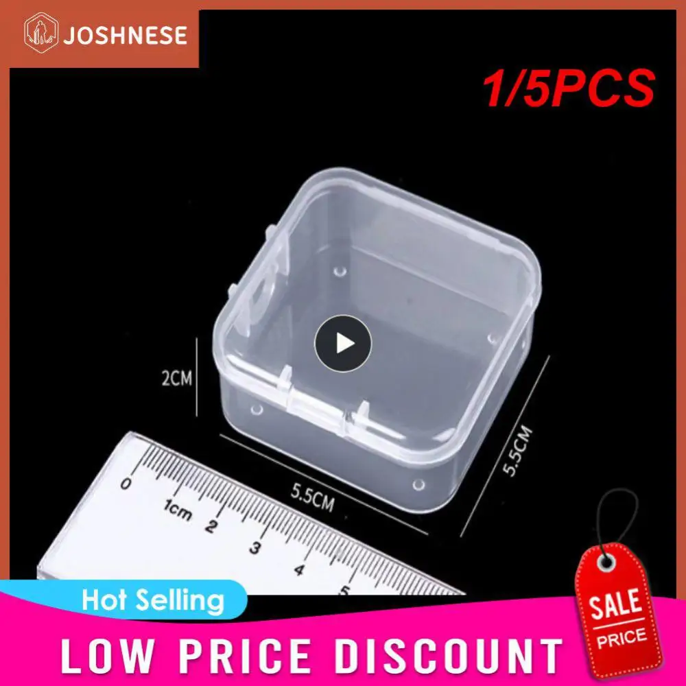 

1/5PCS Jewelry Storage Case Translucent Mini Packing Boxes Jewelry Storage Case Container Finishing Boxes Organization Storage