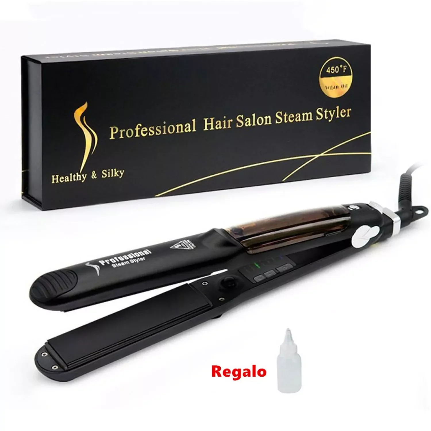 

NEW2023 Professional Hair Straightener Negative Lonic Steamer Curling And Straightening Ceramic Nano Flat Iron Hair styler