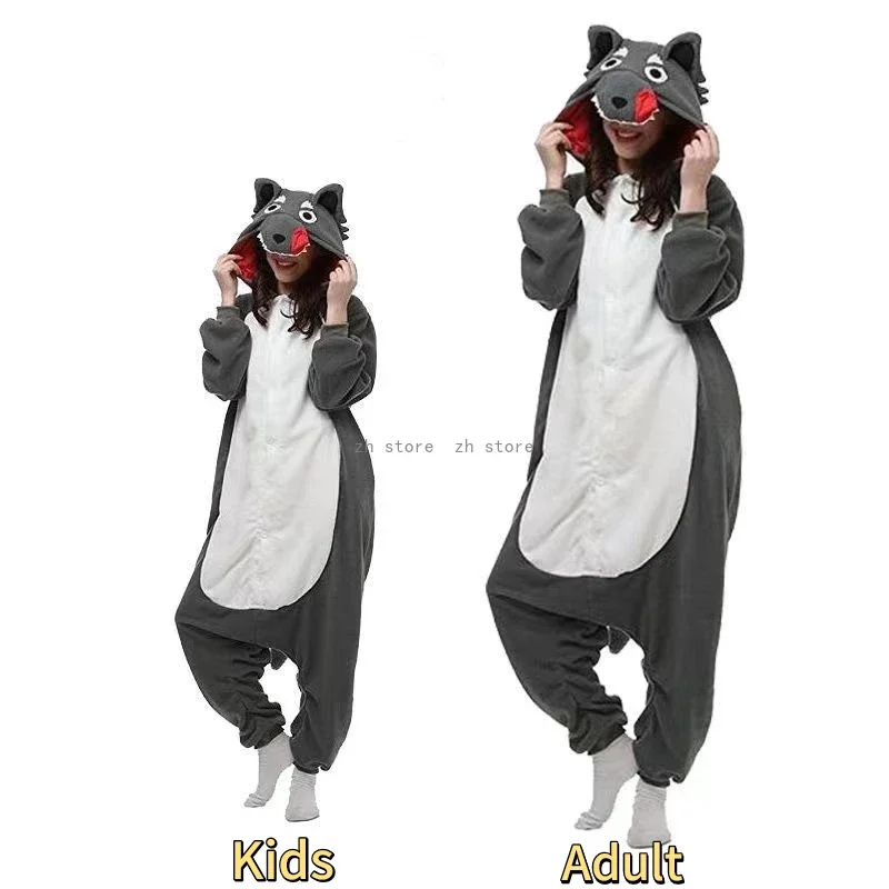 Пижама-комбинезон в виде животных для взрослых костюм косплея волка мужчин и