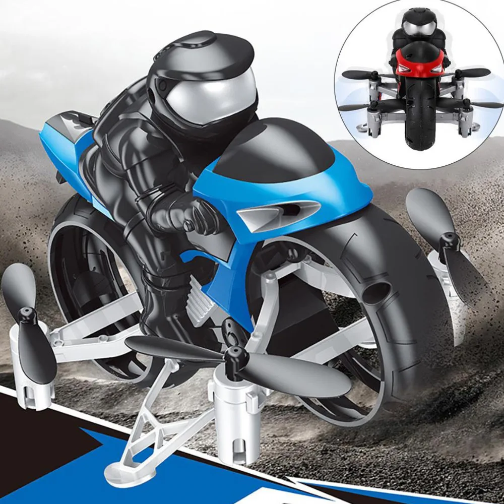 

RC Drone Flying Rechargeable mini Motorcycle Ground Flight Dual Mode motorbike Remote Control Car quadcopter kid aircraft gifts