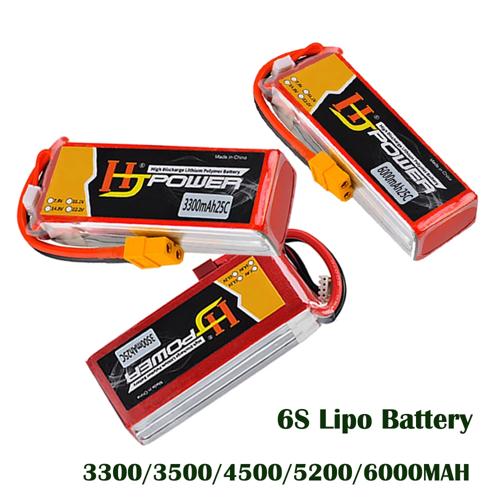 

Аккумулятор 6S LiPo 22,2 в 25C 3300/3500/4500/5200/6000 мАч с T-образной вилкой или штепсельной вилкой XT60 для многовинтовых летательных аппаратов стандарта автомобильной лодки