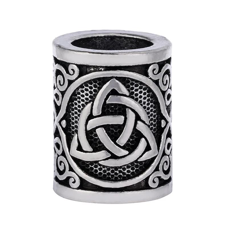 Модные антикварные серебряные круглые бусины 1 шт. стиль викингов рандомные для