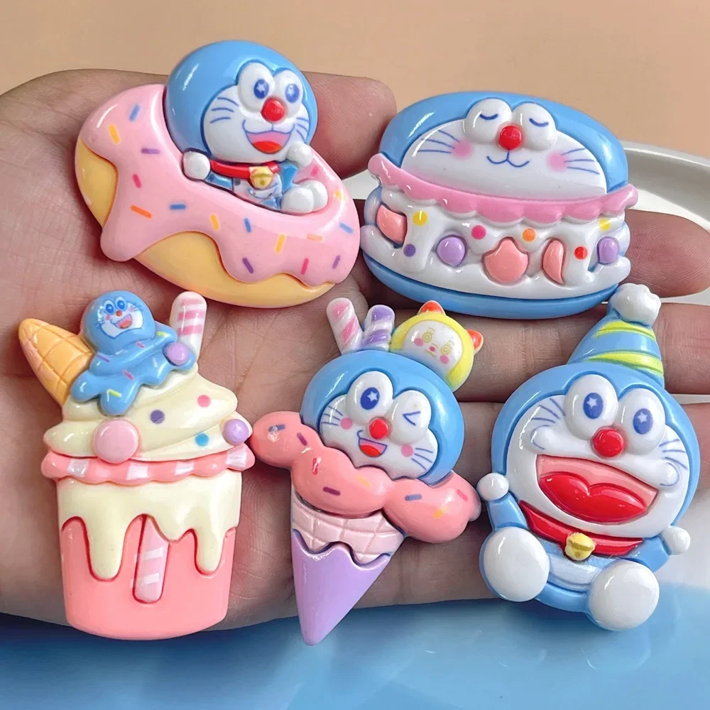 2 шт. Мультяшные полимерные принадлежности Doraemon с плоской задней стороной