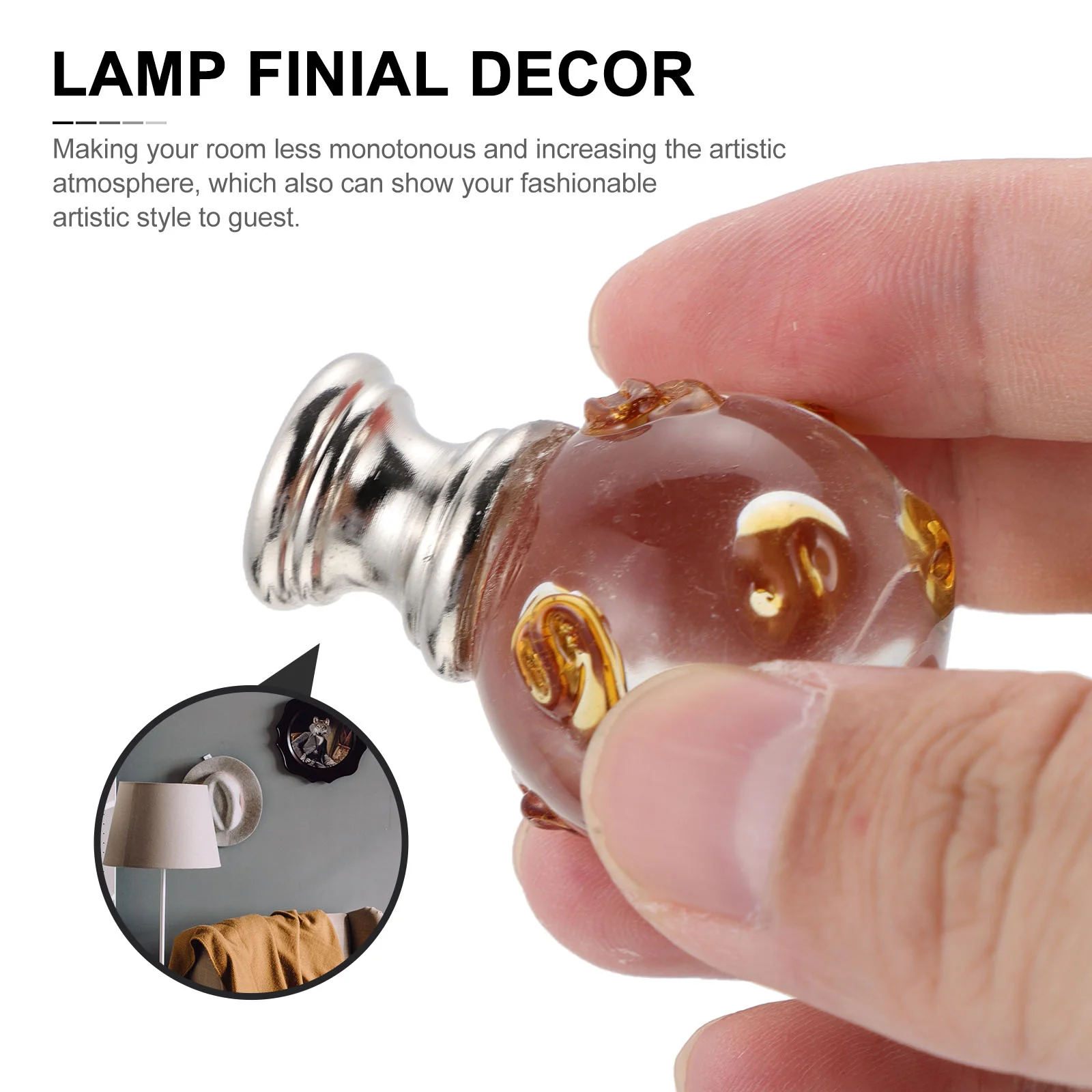 2 шт. абажур декоративная ручка держатель шар стеклянное украшение светло-желтый