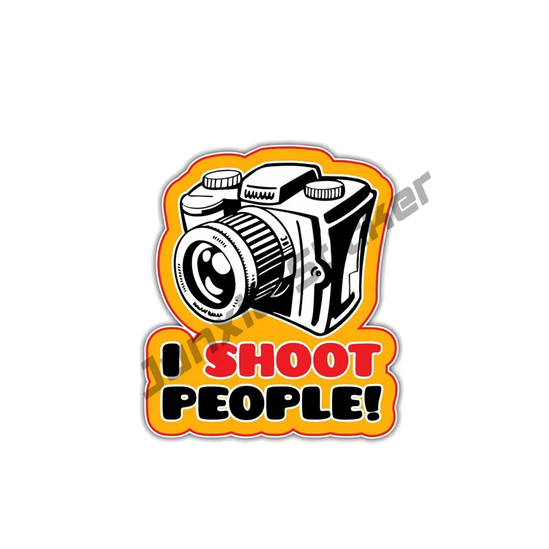 

Creative Car Sticker Shoot People Camera Photo Decals Funny for Bumper Window Waterproof Accessories Glue Sticker KK11cm