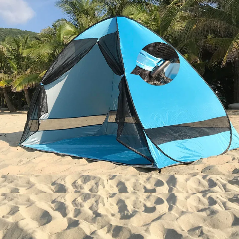 

Full-automatic Pop Up Beach Tent Portable Seaside Sunshade Sunscreen Quick-opening Children's Park Picnic Mosquito Mesh Curtain