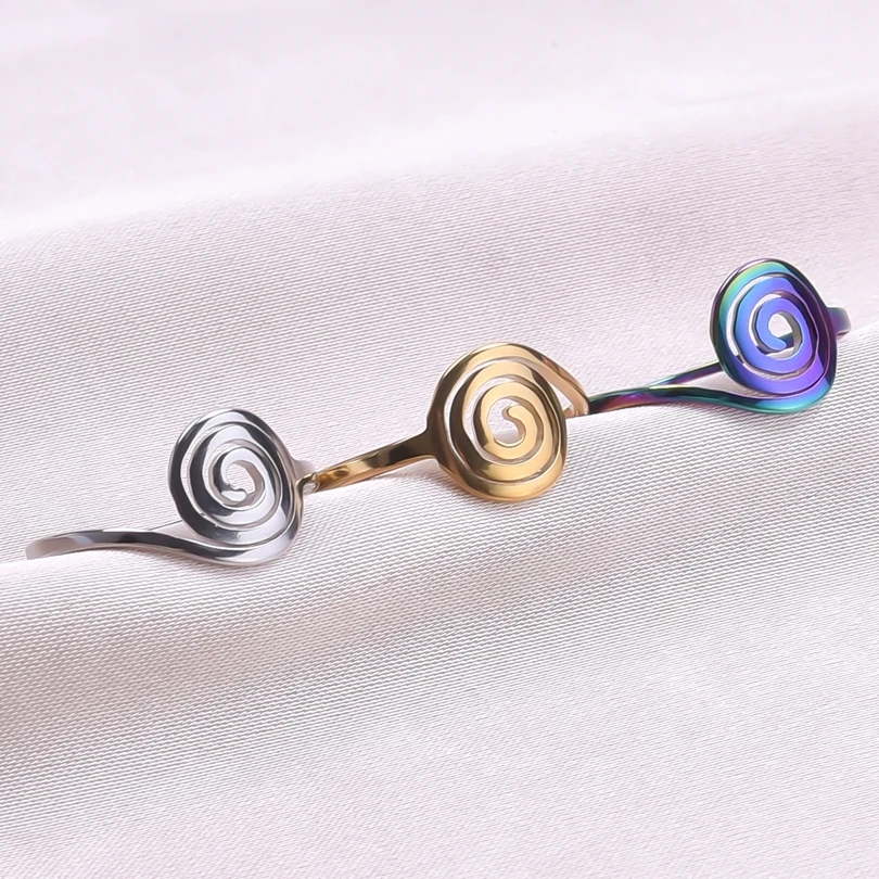 

Lollipop Shape Rings For Women Men Accessories Stainless Steel Ring Rainbow/Silver/Gold Color Bague Femme Acier Inoxydable Gift