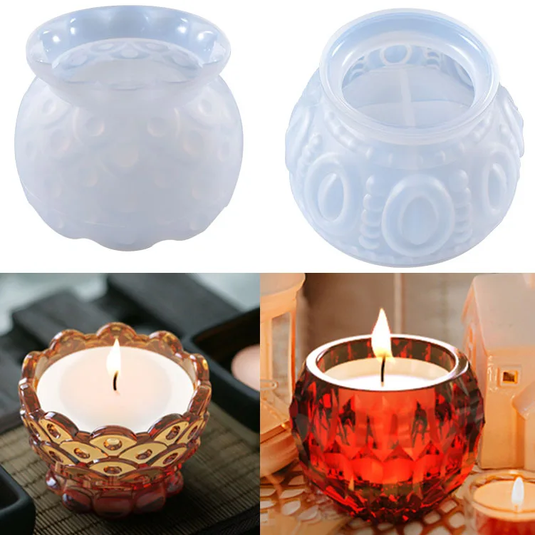 Пластырь для свечи в коробке, изготовленный из силиконовой формы для ручного изготовления вазы из эпоксидной цемента, инъекционной формы для декора домашнего цветочного горшка.