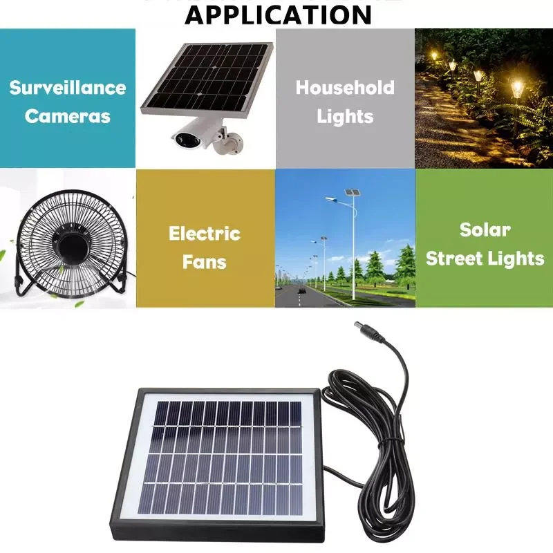 

10W Polysilicon Solar Panel Battery Charger for Street Light Outdoor Light Surveillance Camera Car RV Boat