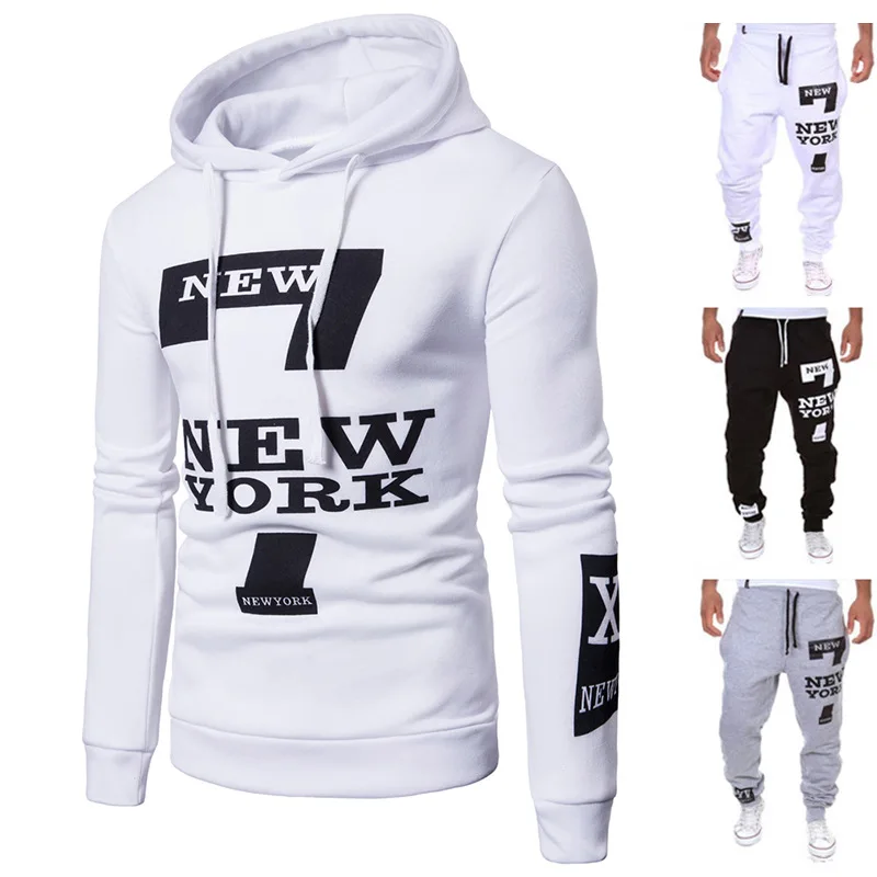 

Men's Digital Printing New York Fashion Sport Pants Long Casual Drawstring Trousers Men Gym Fitness Sportswear Sweater Suit 2023