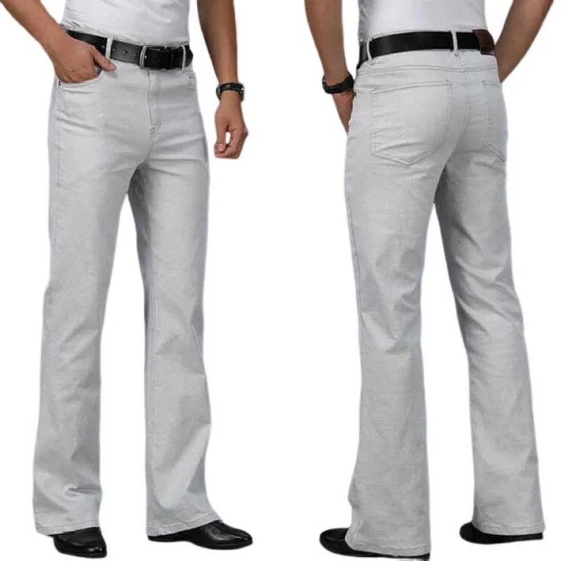 Мужские бежевые свободные джинсы модные джинсовые брюки для мужчин повседневные