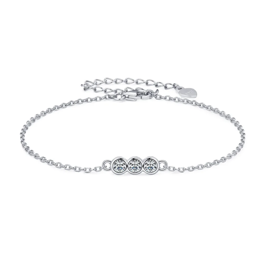 

Real 3mm Moissanite Bracelet for Woman Wedding S925 Sterling Silver 18K Gold Plated Chain Diamond Link Bracelets Luxury Jewelry