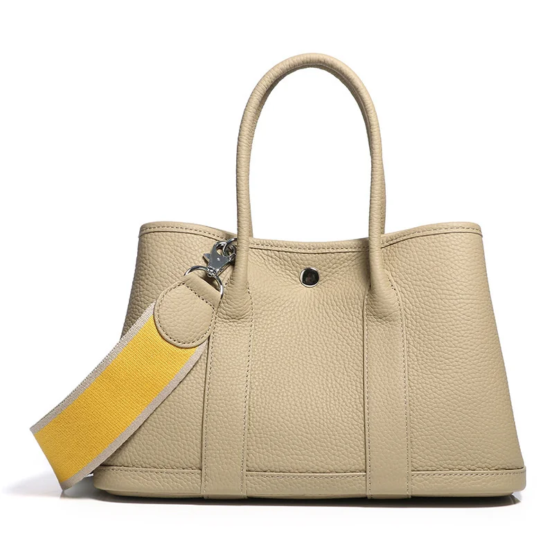 

Women's Cowhide Tote Bags Luxury Designer Handbags Classic Crossbody Shoulder Bag Colorblock Wide Straps