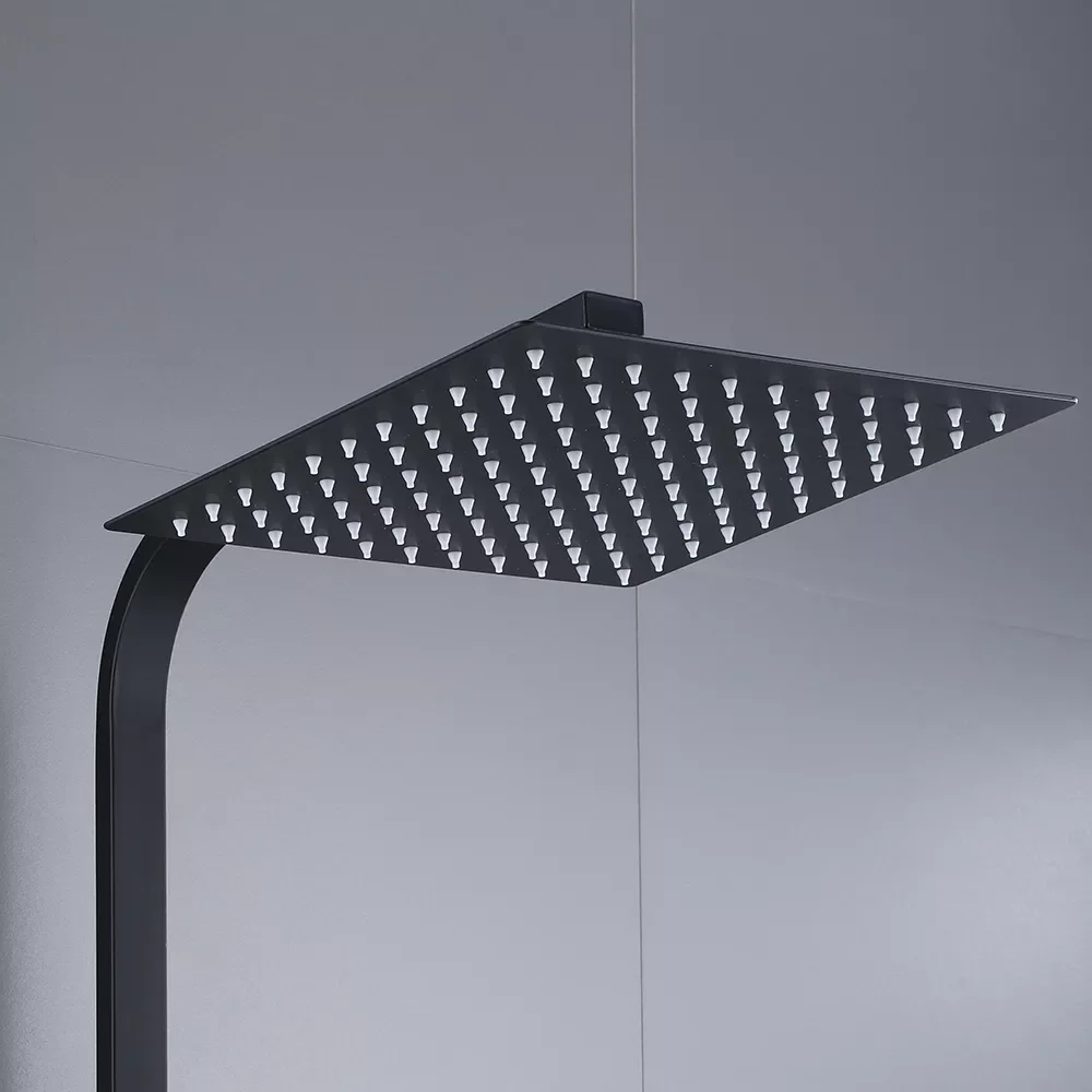 

Matte Black Shower Faucet Set Rainfall High Quality All Metal Bathtub Mixer Tap 4-way With Bidet Stainless Steel
