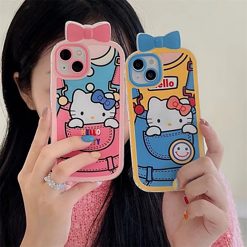 

Cartoon Kitty Bowknot Mini Lame Phone Case Cover for IPhone 11 12 13 Pro X XR XS Max Shockproof Cases for IPhone 13 Case