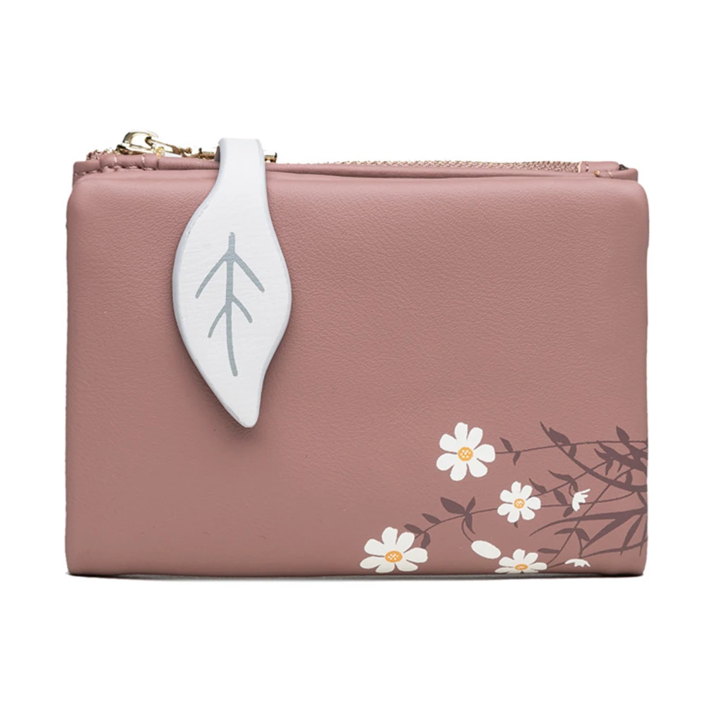 Fashion Leaves Buckle Flower Printed Wallet Ultra-thin Large Capacity Coin Purse for Women Girls Female сумка handbags