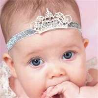 fashion cute newborn toddler gold silver color crystal princess crown headband photography prop