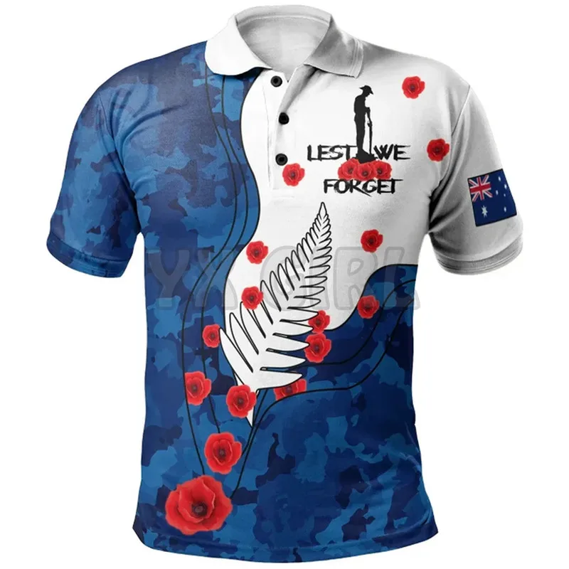 

2022 Summer shirts women for men New Anzac Day Lest We Forget Military Patterns 3D printed Short sleeve t shirts Tops camisas