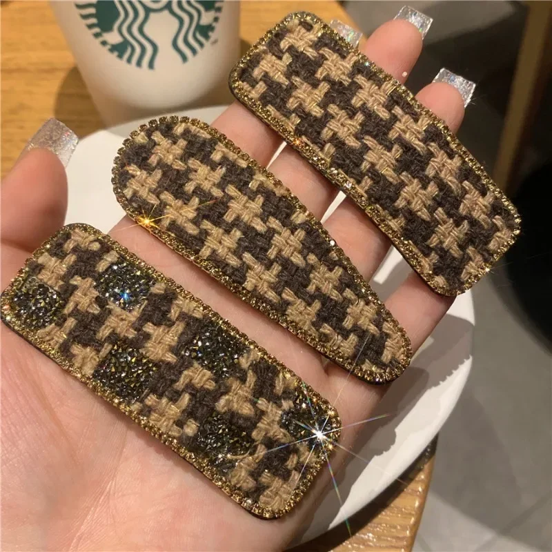 

Korean Plaid Edge Clip Plaid Diamond Edge Clip Temperament BB Clip Bangs Clip Broken Hair Clip Hair Accessories for Girls