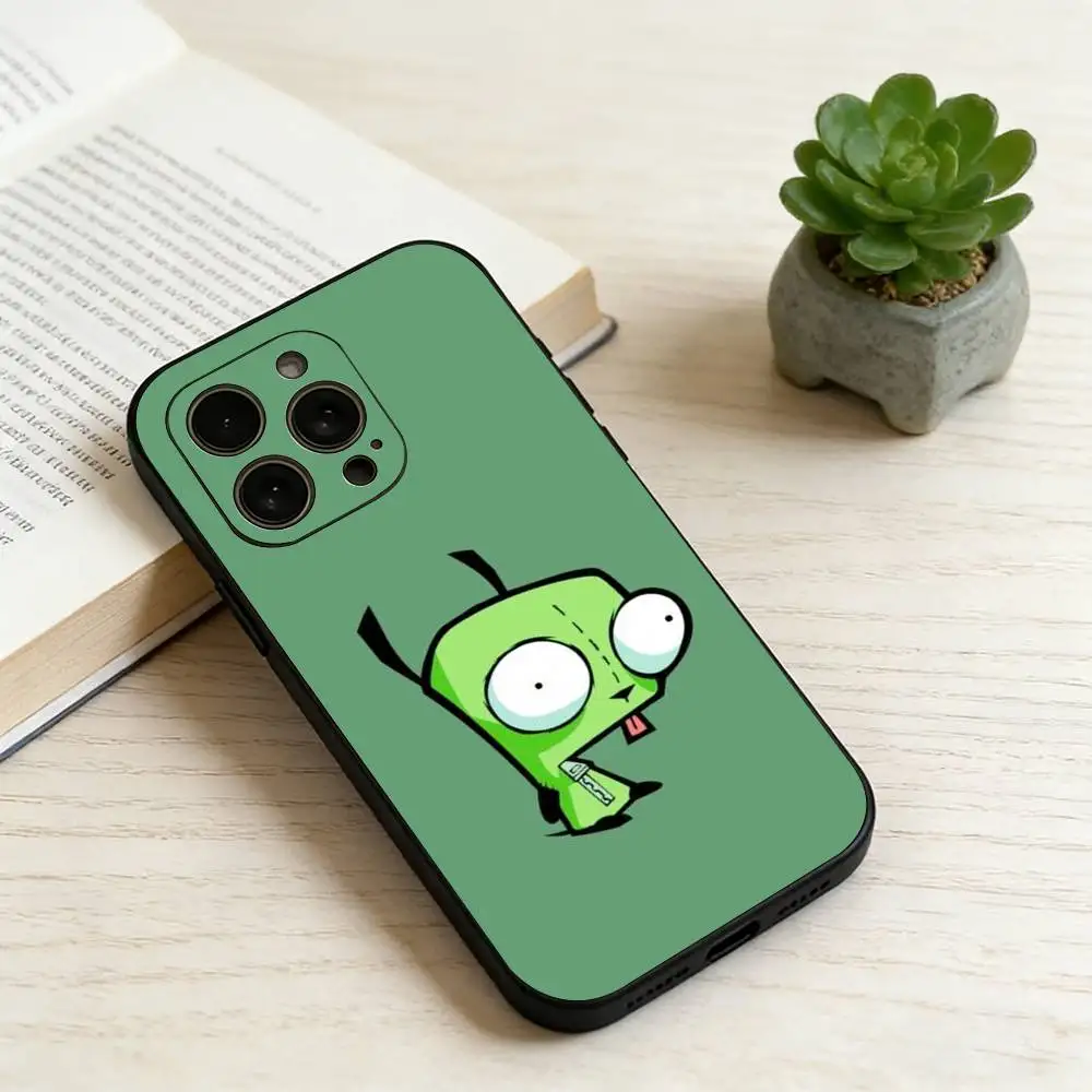 Фото Чехол для телефона Invader Z-Zim G-Gir для iPhone 17, 16, 15, 14, 13, 12, 11 Plus, Pro Max и других моделей, мягкий черный чехол, подарок. №2