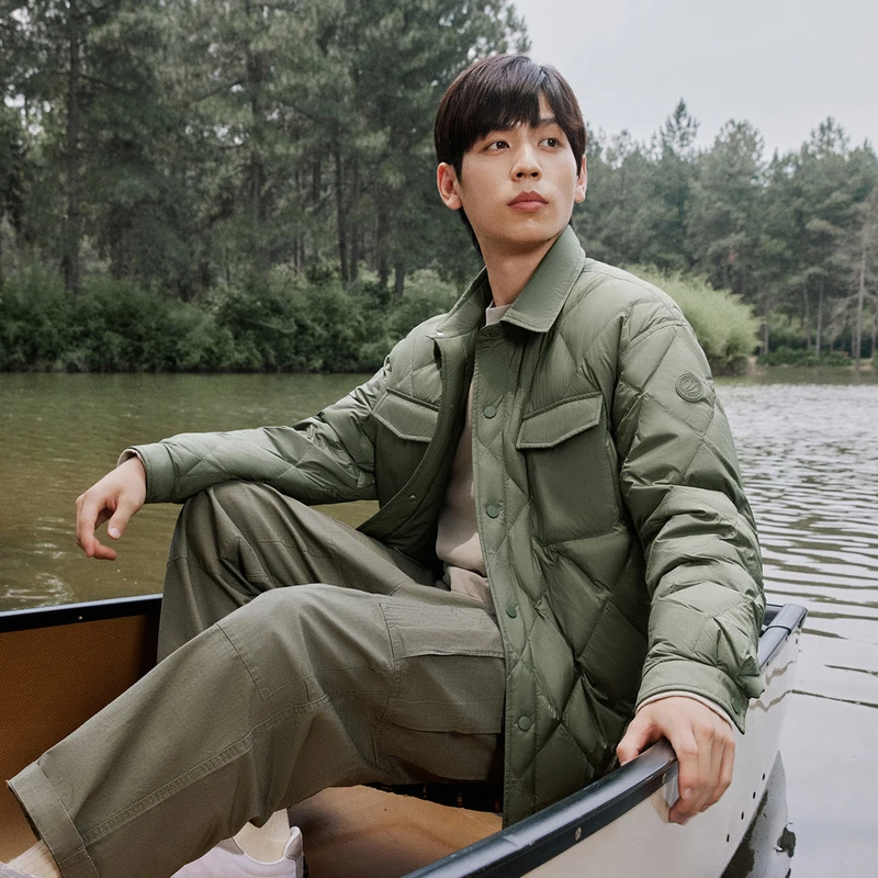 BOSIDENG Мужская Легкая зимняя теплая куртка для бега гибридная Водонепроницаемая