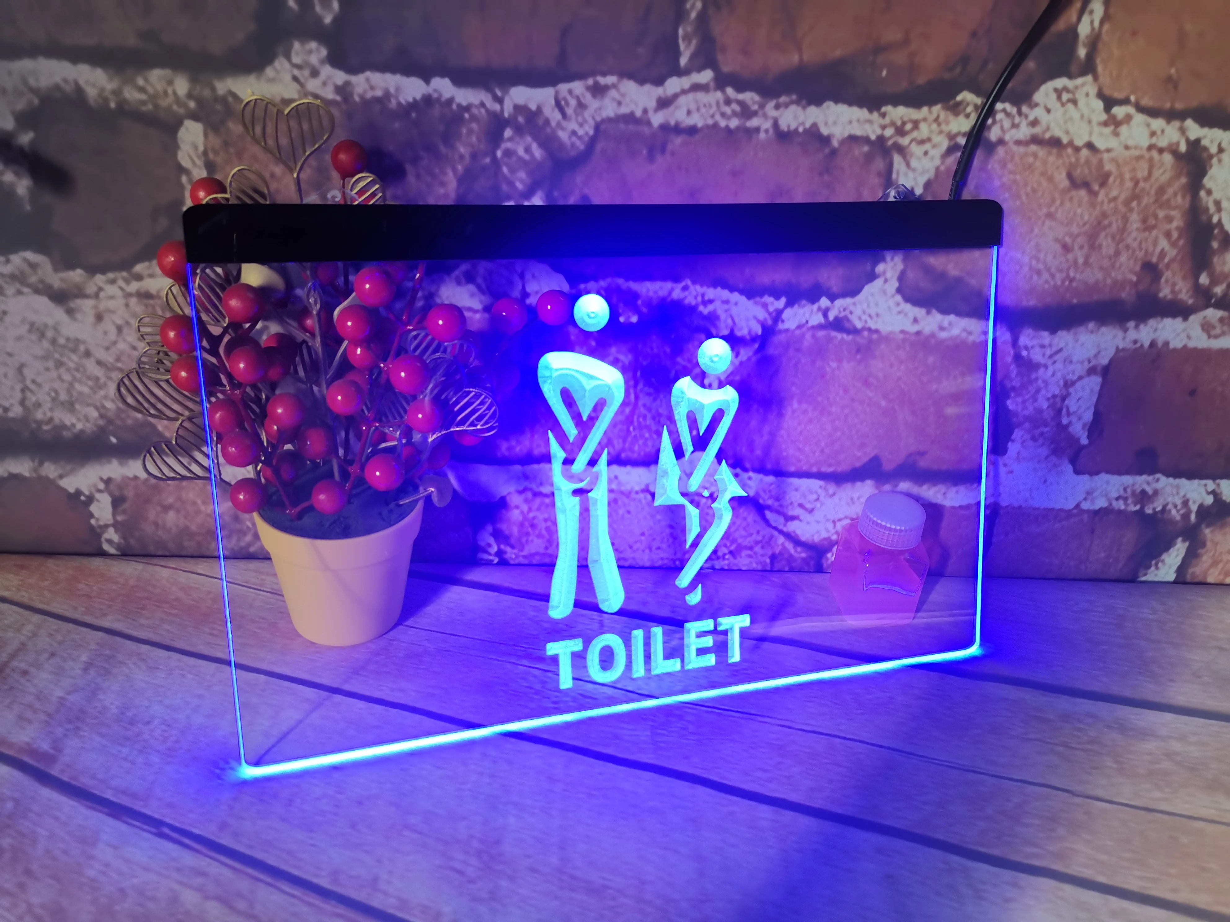 Забавный вход в туалет светодиодный светодиодная неоновая вывеска домашний