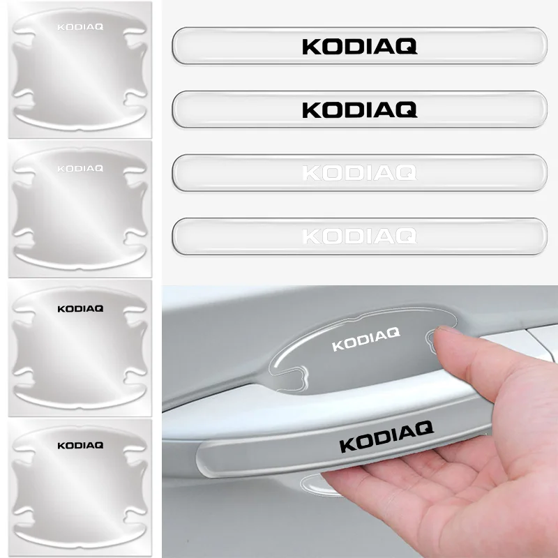 8 шт. прозрачная наклейка из ТПУ на дверную ручку автомобиля защитная полоса от