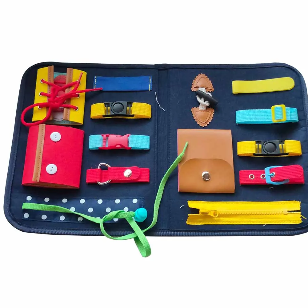 

Kids Montessori Toys Baby Busy Board Buckle Training Essential Educational Sensory Board For Toddlers Ntelligence Developing