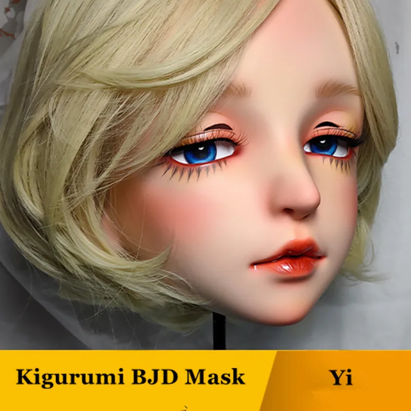 

(GL Yi) Silicone Kigurumi Mask Novelty BJD Doll Halloween Cosplay Women Men Party Crossdressing Anime Mask