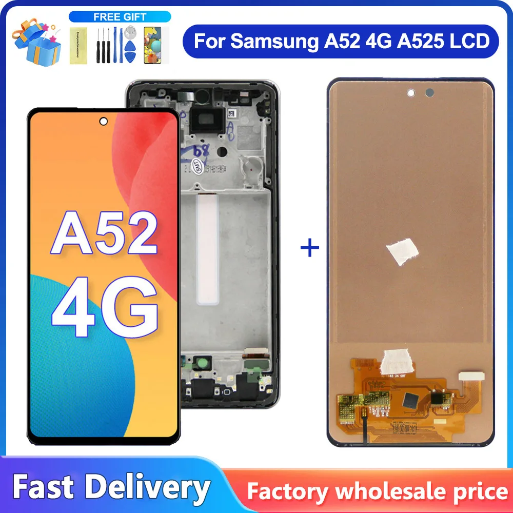 ЖК-дисплей с сенсорным экраном и дигитайзером в сборе для Samsung A52 4G Замена SM-A525F