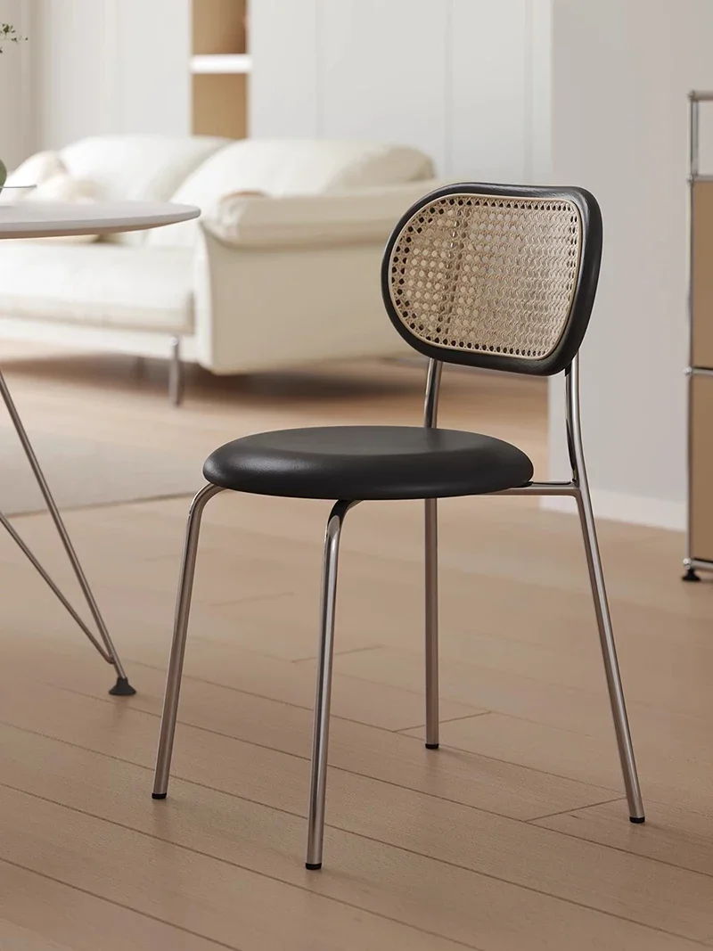 Современный минималистичный дизайнерский обеденный стул ретро из ротанга
