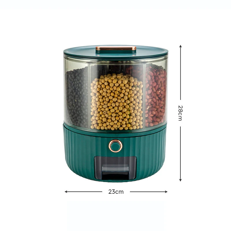 

Вращающийся На 360 Градусов Кухонный Ящик Для Хранения, Диспенсер Для Риса, Герметичный Контейнер Для Сухих Круп И Зерна