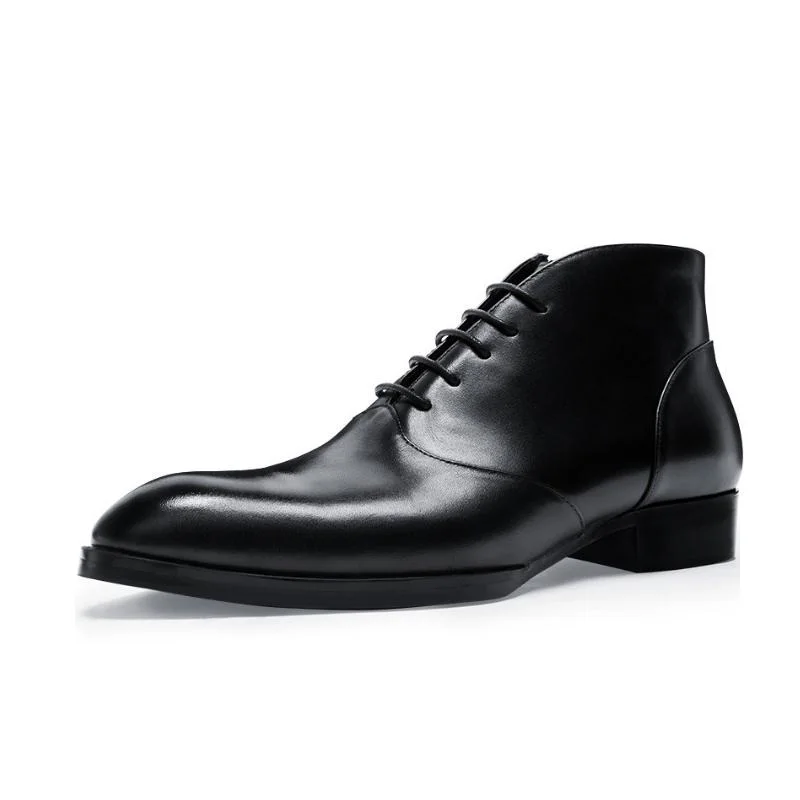 

Autunm Winter Mens Genuine Leather Ankle Boots Men Oxfords Daily Business Office Work Dress Shoes British Trendy High Toe Shoes