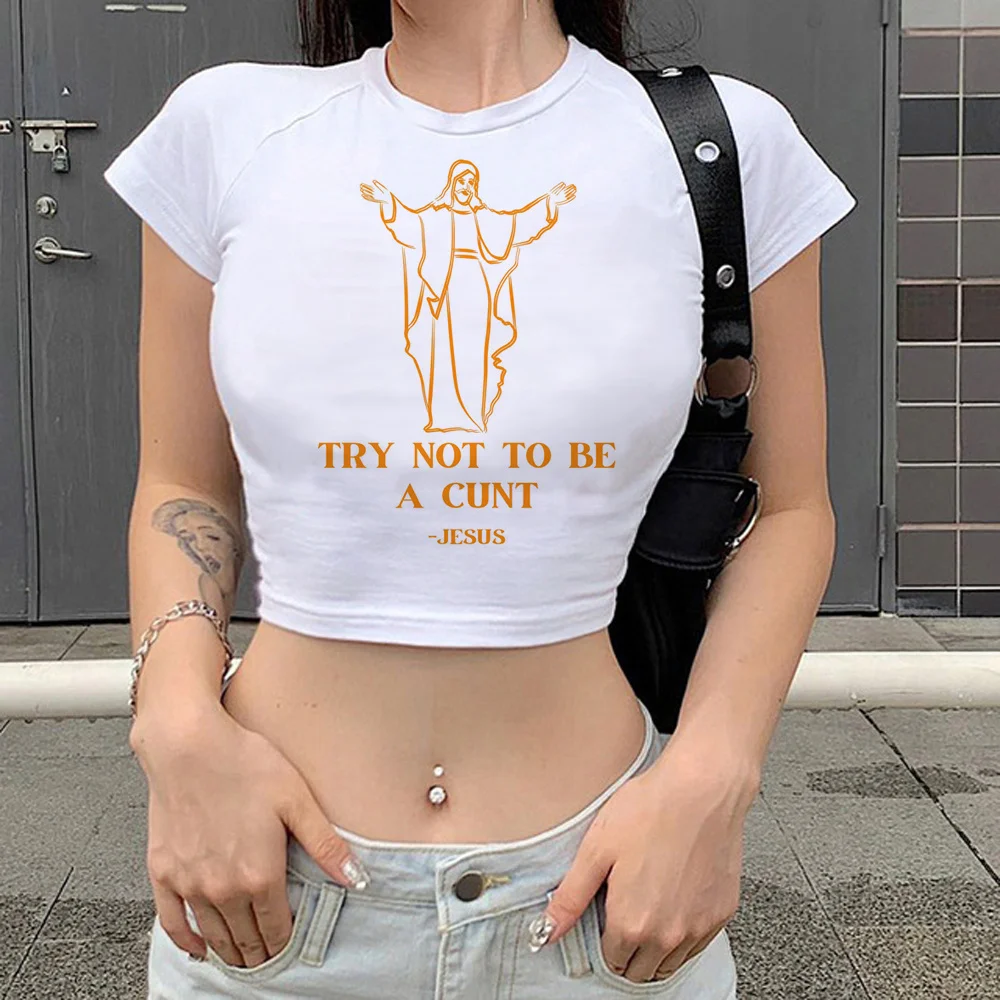 

Женский винтажный кроп-топ с принтом Иисуса в стиле 1920-х